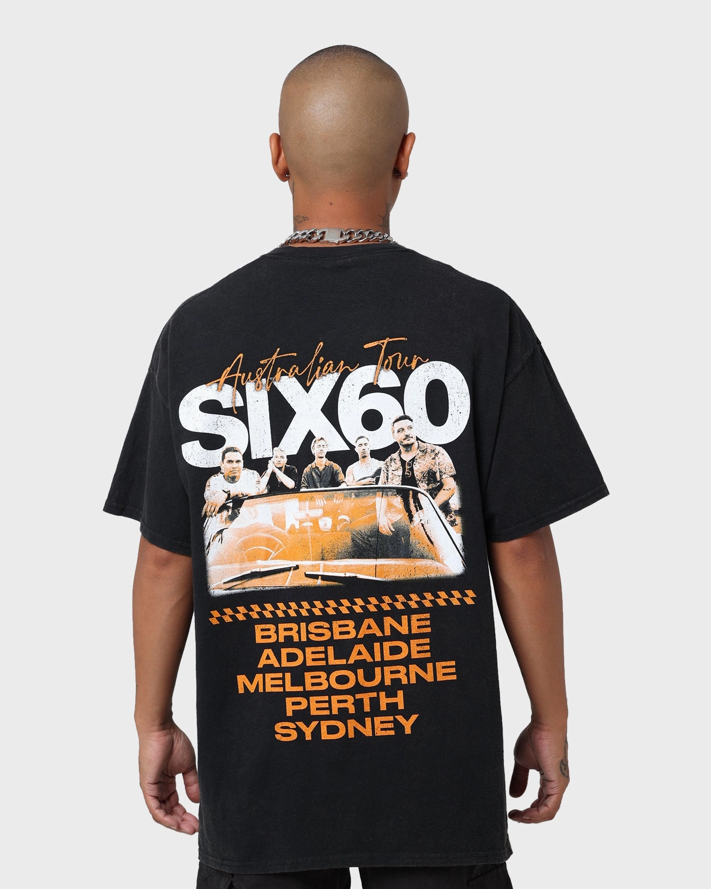 SIX60 Six60 Tour Vintage T-Shirt Black Wash Minimalist Design