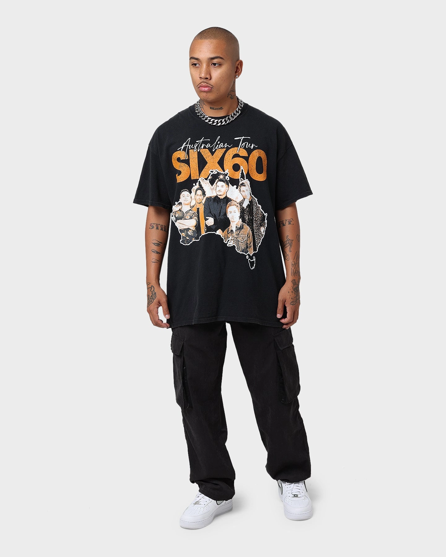 SIX60 Six60 Tour Vintage T-Shirt Black Wash contrast