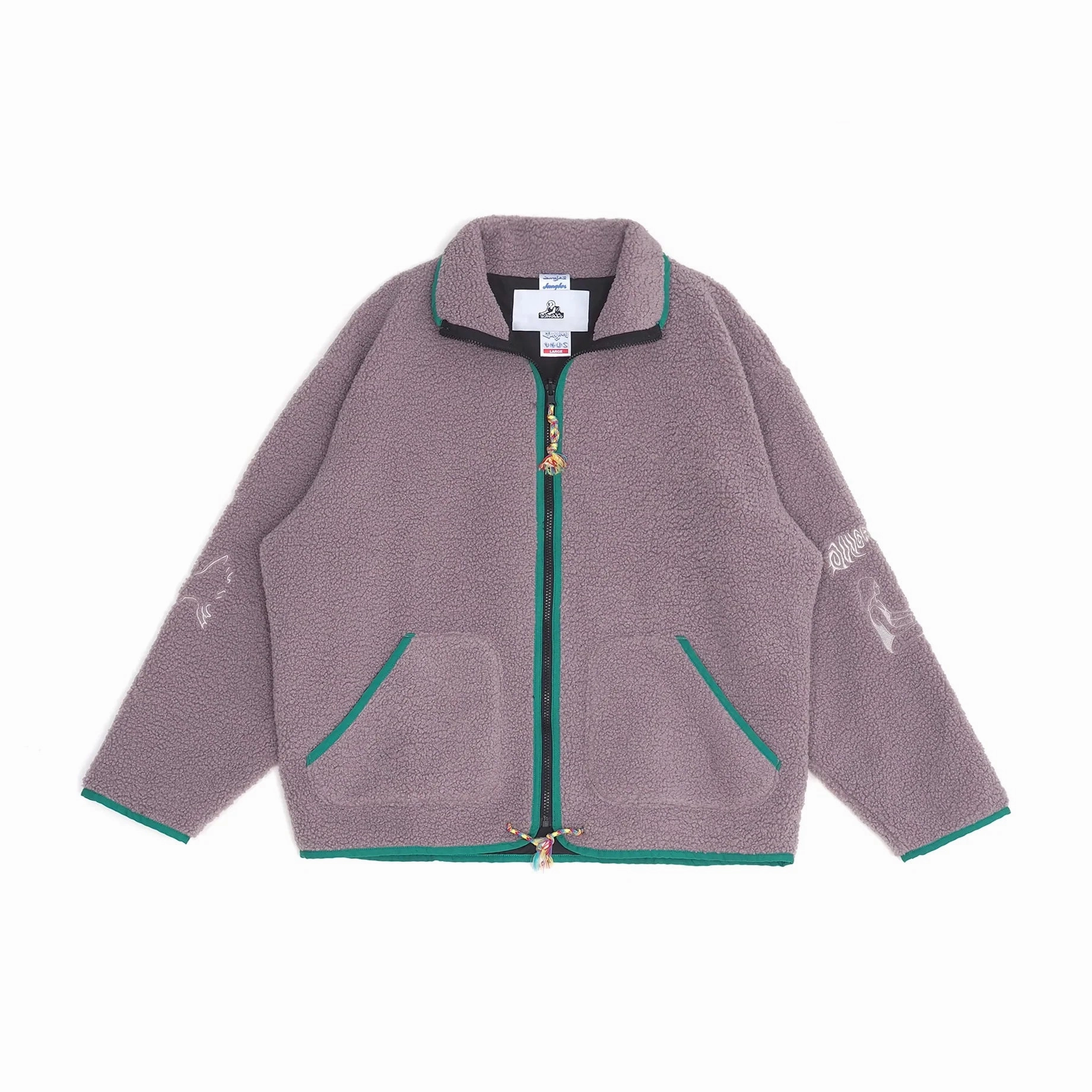 Jungles JUNGLES Solace Zip Thru Sherpa Jacket 'Purple' Wrinkle resistant fabric Transitional Look