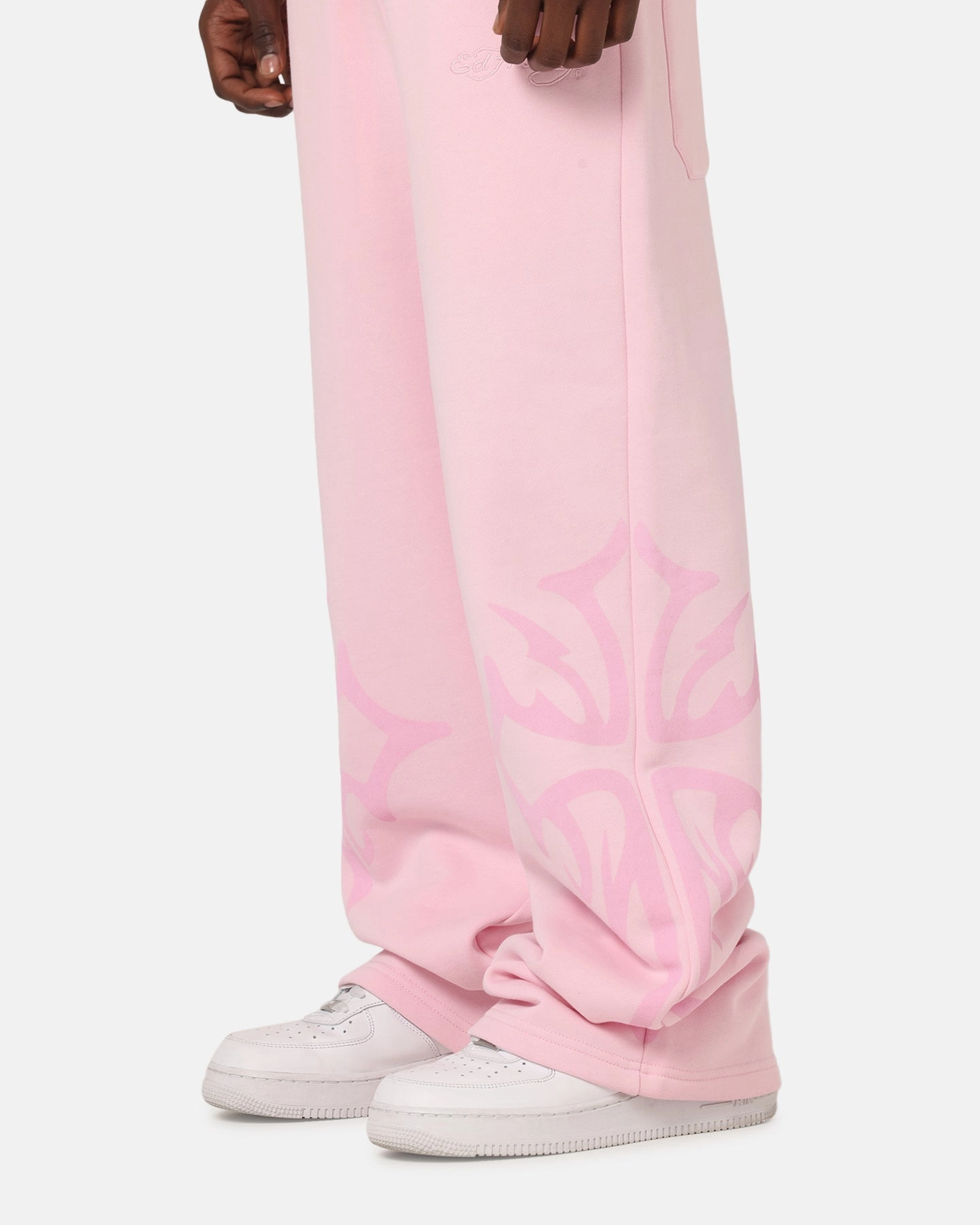 Anti Friction Lining Temperature Regulating Fabric Ed Hardy Trinity Sweatpants Pink