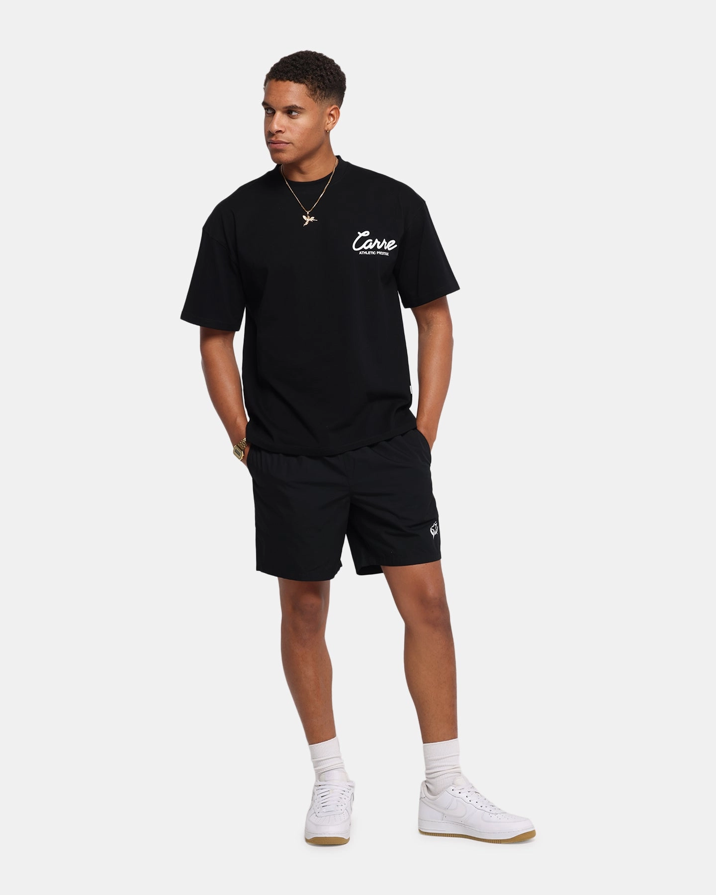 Carre Prestige Script T-Shirt Black Comfy Look