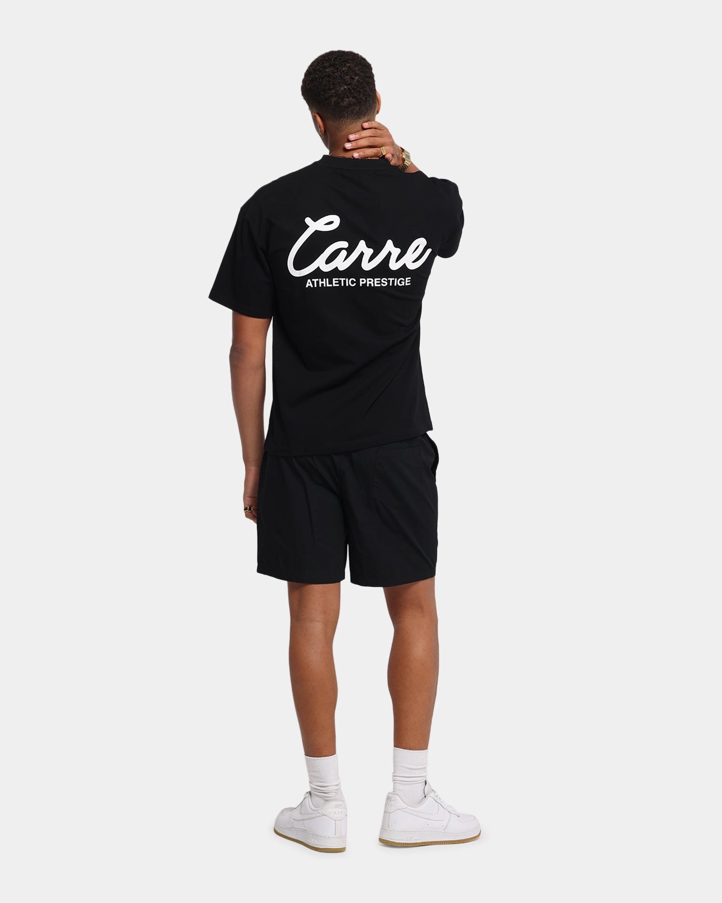 Fresh and Cool Heavyweight Weave Carre Prestige Script T-Shirt Black