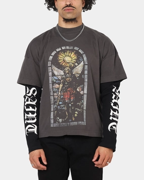 Zero Waste Production Saint Morta Kingdomcome Long Sleeve T-Shirt Washed Charcoal