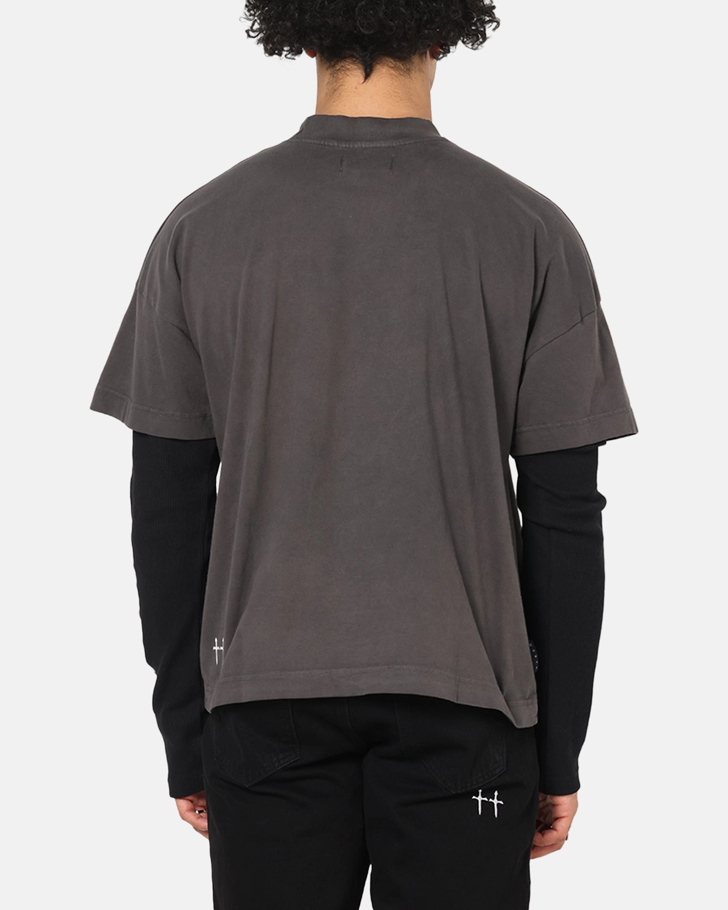 Saint Morta Kingdomcome Long Sleeve T-Shirt Washed Charcoal Soft touch finish soft look