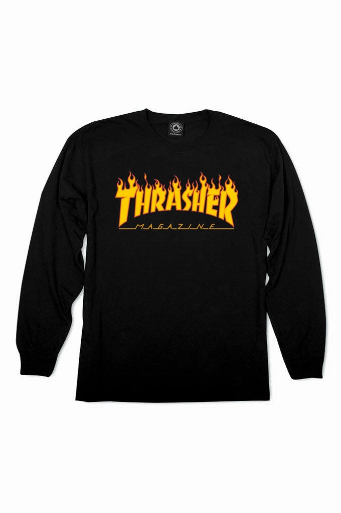 Thrasher Flame Logo Long Sleeve Tee Festival wear Seasonal Smart