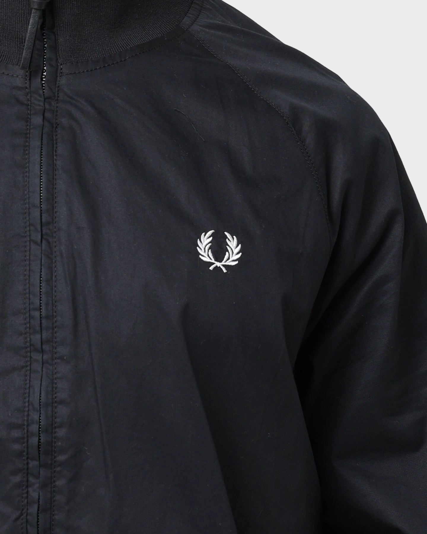 Fred Perry Graphic Print Zip Through Jacket Black Lightweight Construction Base Layer