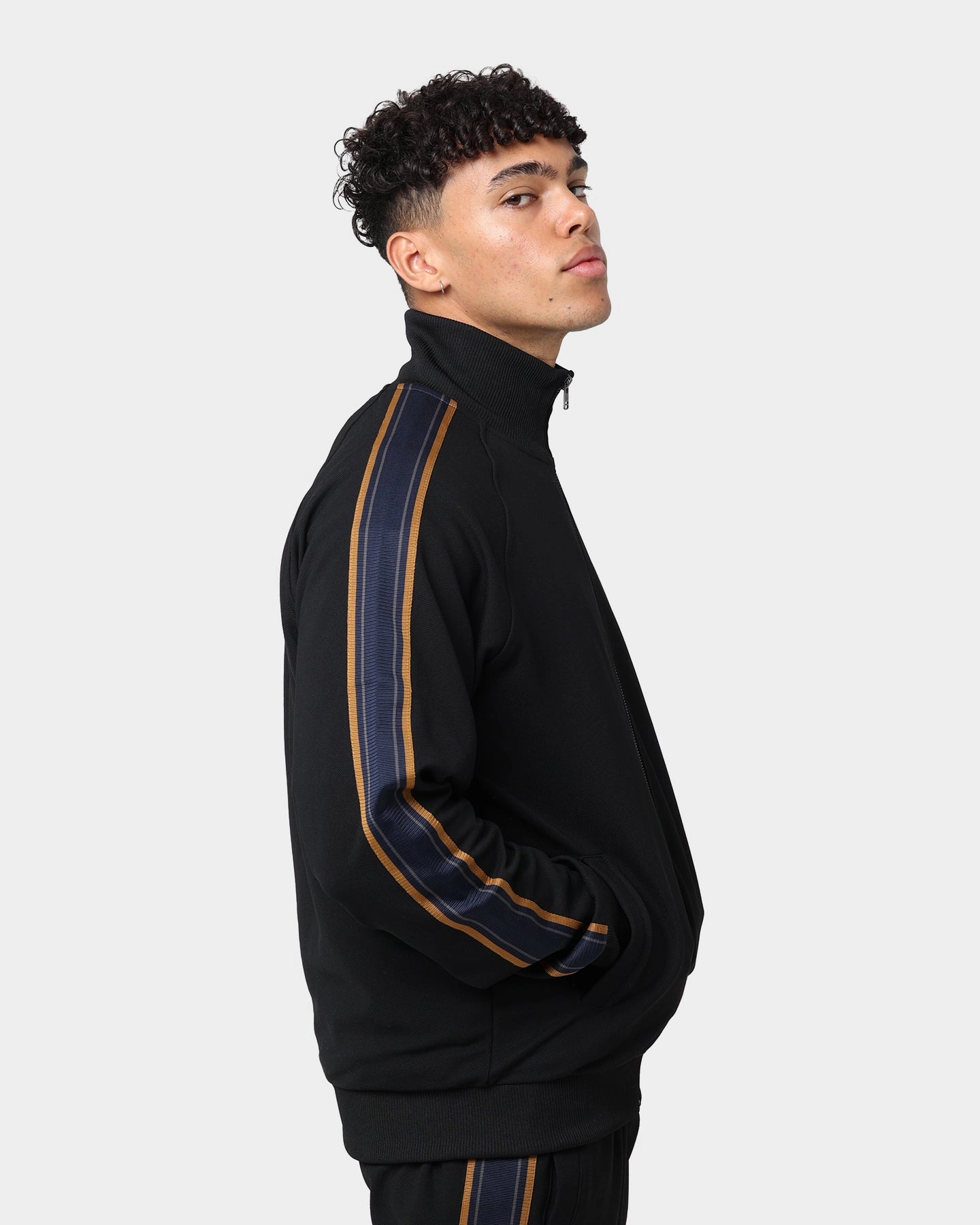 Donate Fred Perry Medal Tape Track Jacket Black
