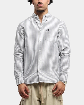 Fred Perry Stripe Oxford Shirt Blue Tall friendly