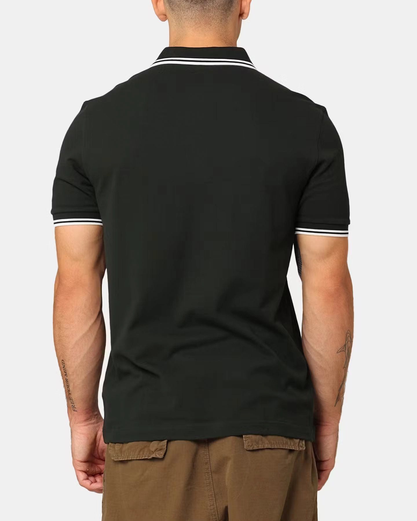 Fred Perry Twin Tipped Polo Shirt Night Green/Snow White Dress Up Or Down