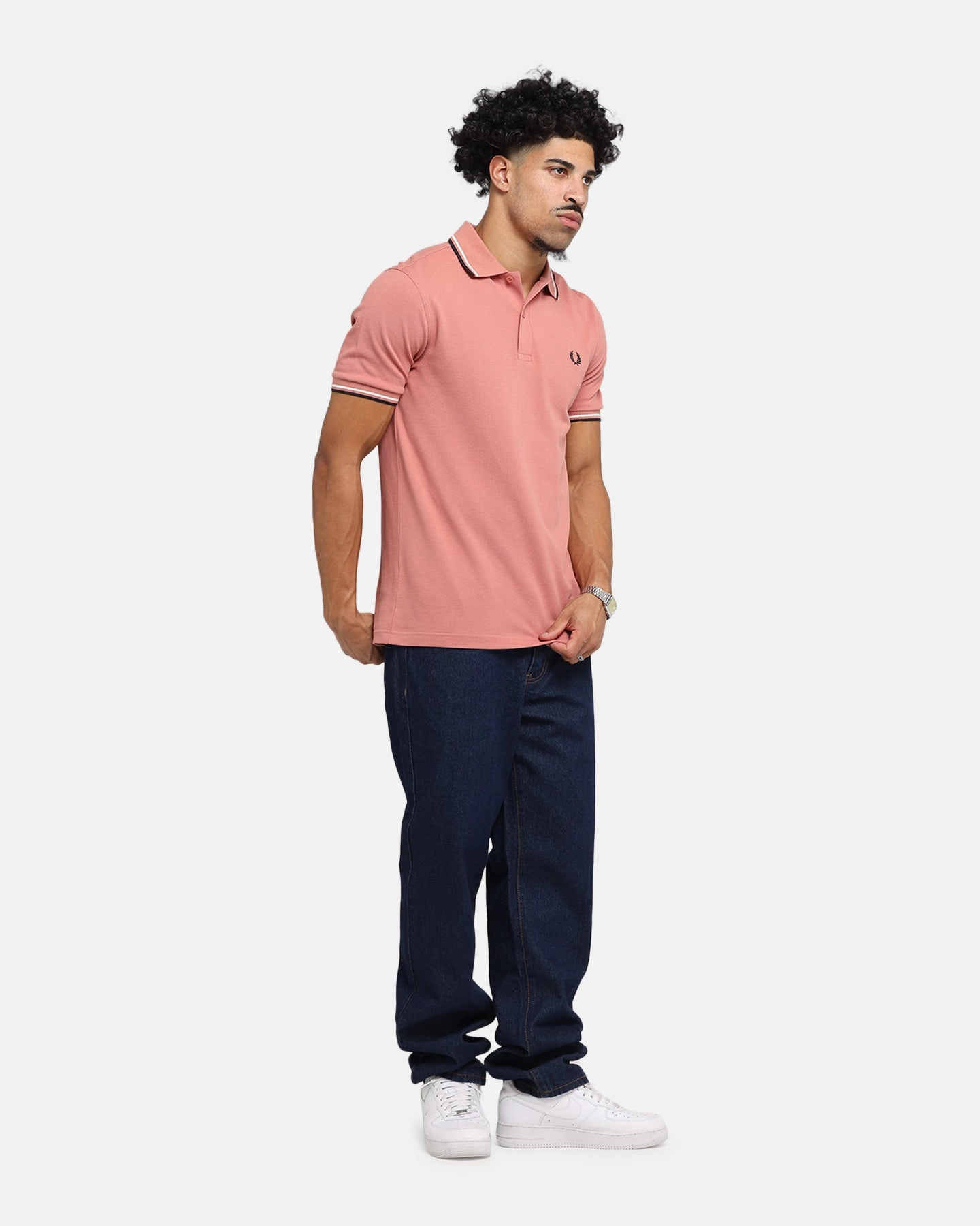 Moisture wicking Slim Tailored Fred Perry Twin Tipped Polo Shirt Pink