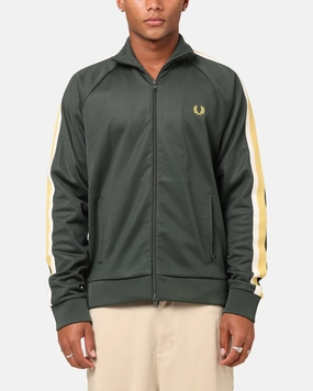 Fred Perry Two Colour Tape Track Jacket Green Bonnet Visa