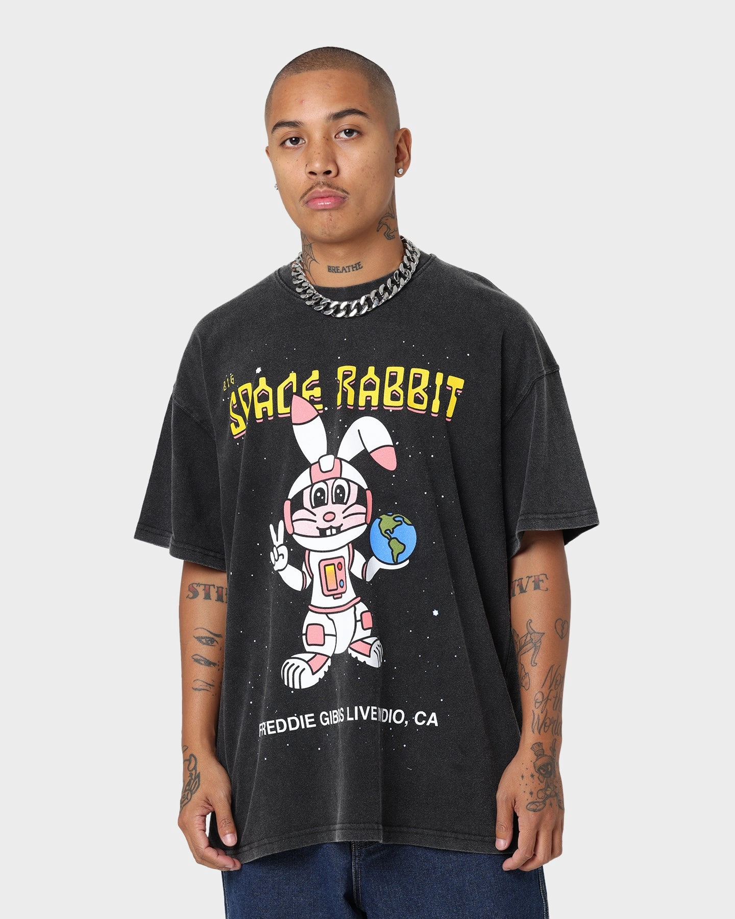 Freddie Gibbs Indio Space Rabbit Vintage T-Shirt Washed Black harmonious