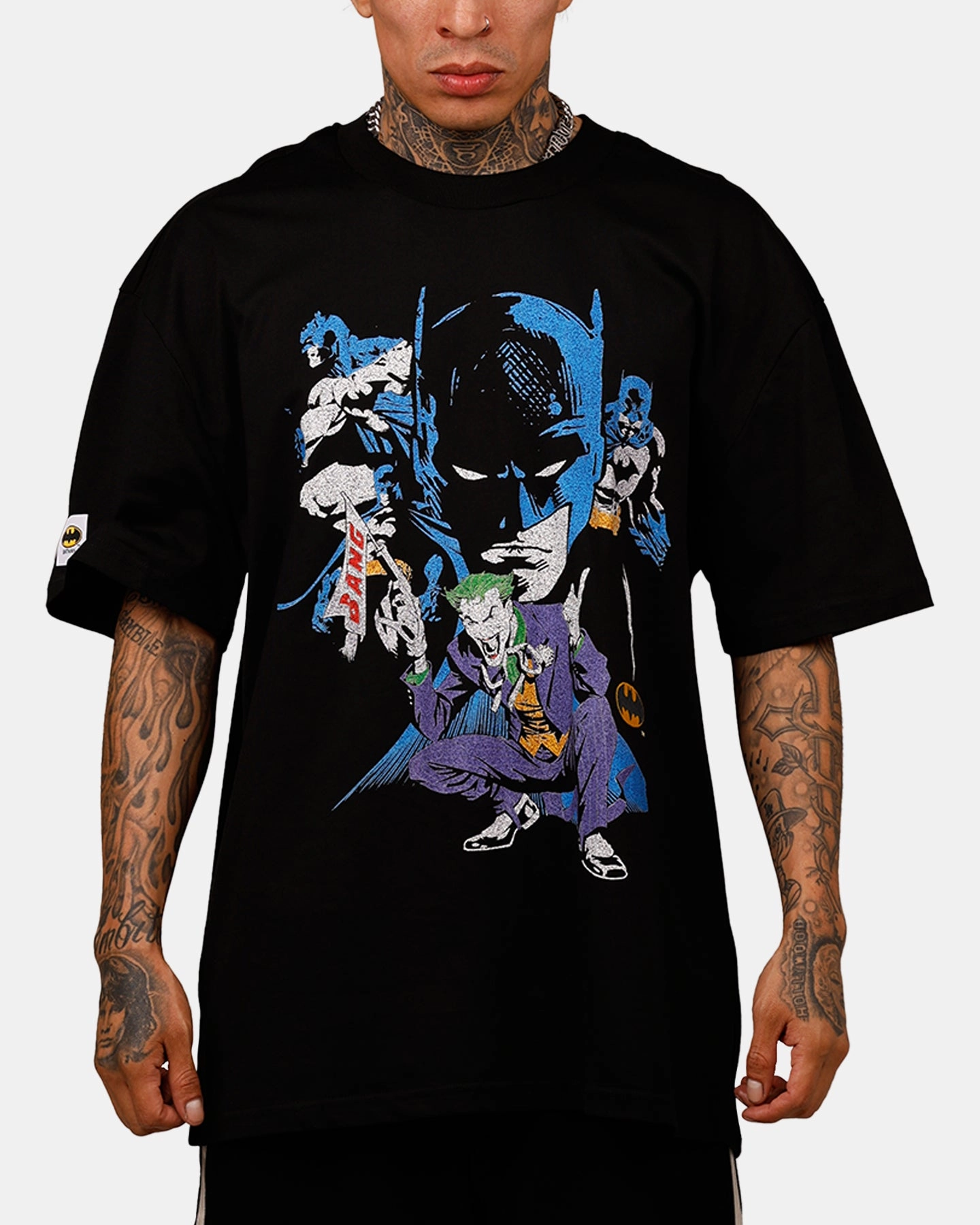 Street Smart Look Gym clothing Freeze Max DC Batman Half Joker Batman 'Troublemakers' T-Shirt Black