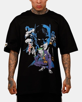 Street Smart Look Gym clothing Freeze Max DC Batman Half Joker Batman 'Troublemakers' T-Shirt Black