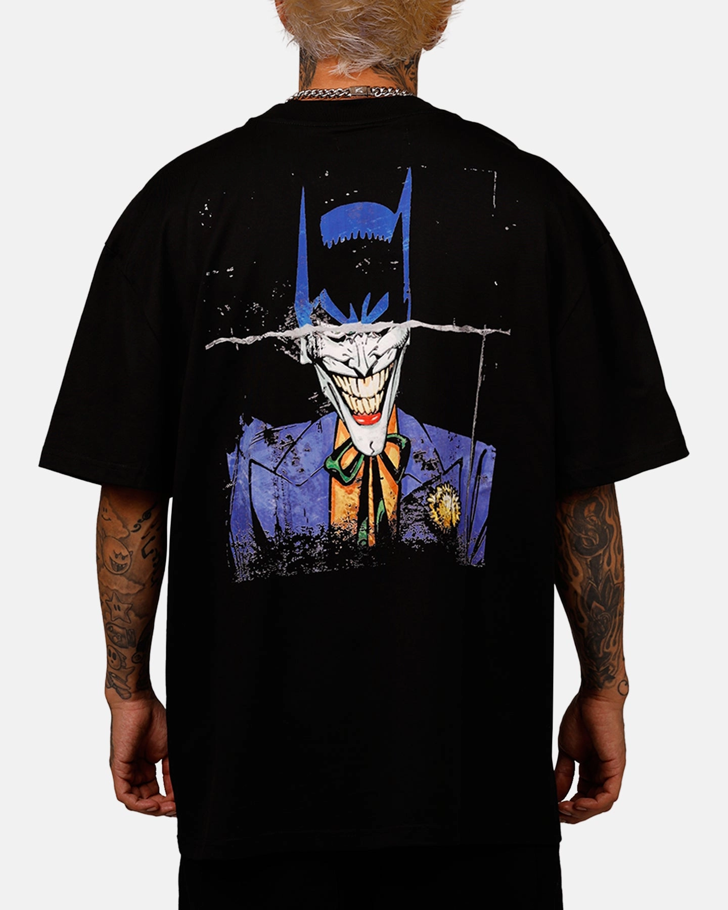 Freeze Max DC Batman Half Joker Batman 'Troublemakers' T-Shirt Black Minimalist Style