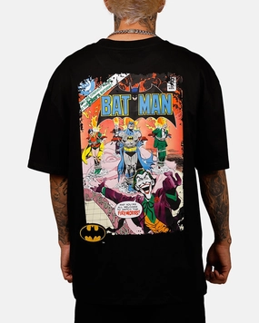 Freeze Max DC Batman The Joker 'Troublemakers' Fireworks T-Shirt Black Oversized Silhouette