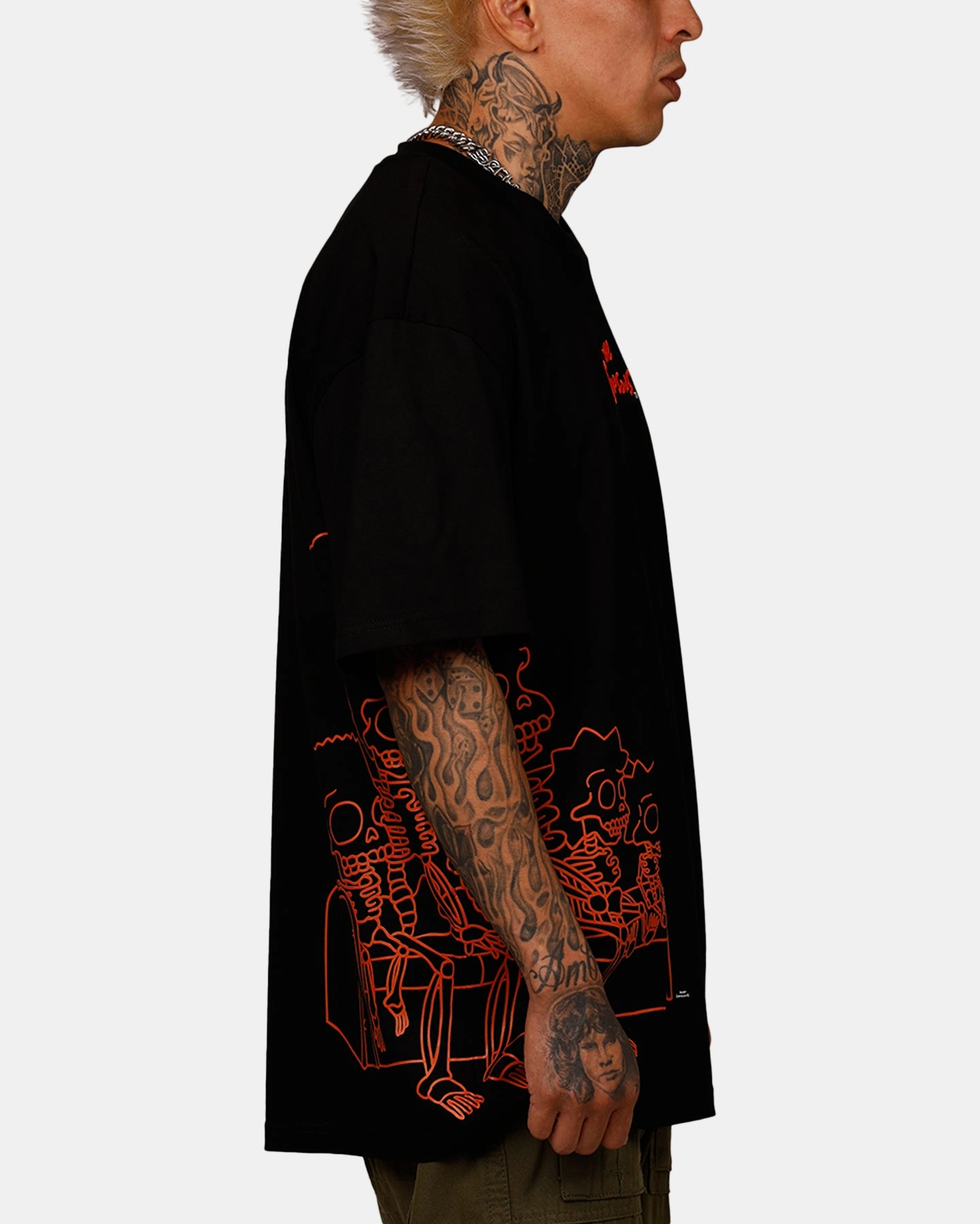Freeze Max The Simpsons 'The Simpson Treehouse Of Horror' Skeleton T-Shirt Black Organic Cotton