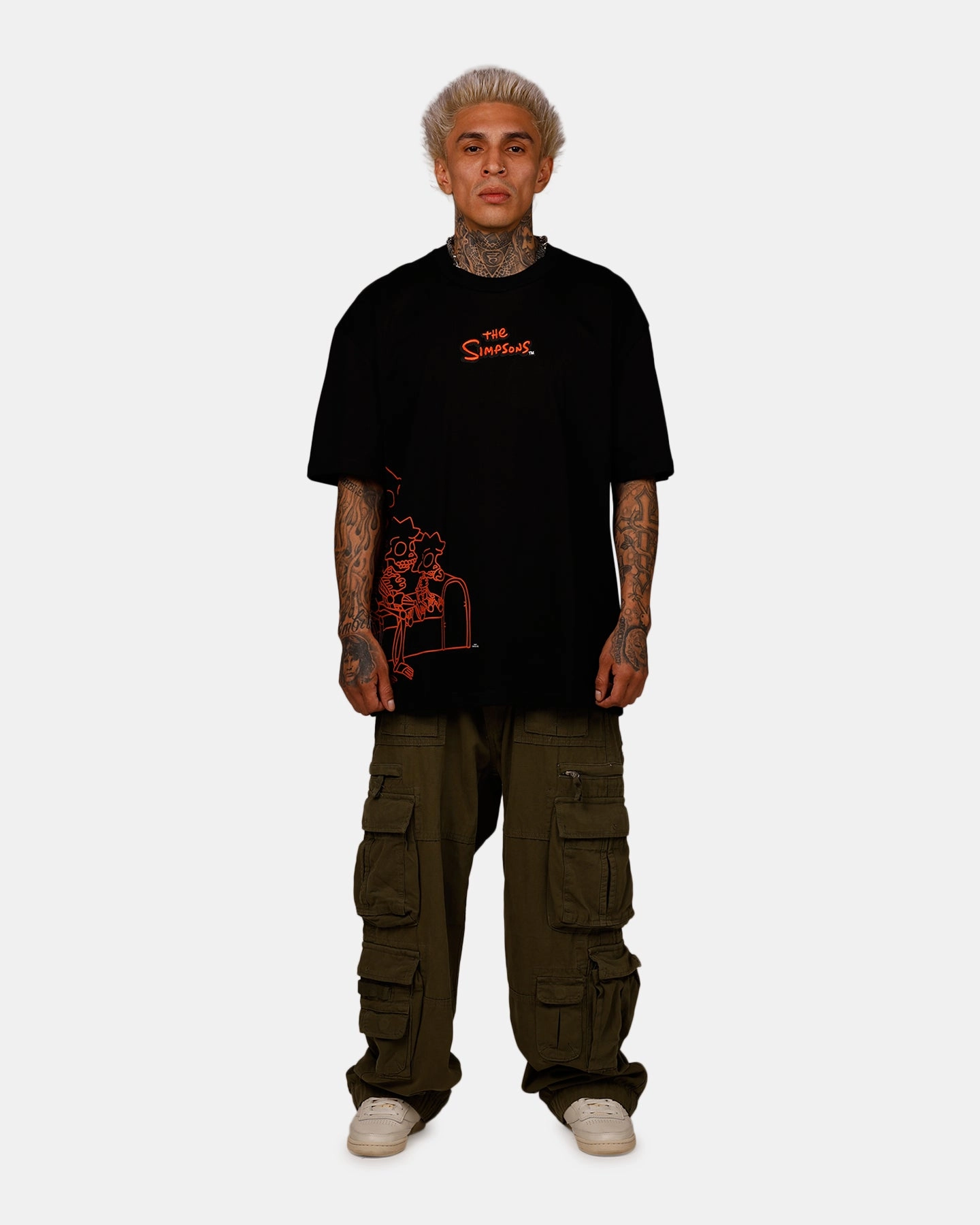 StretchComfortWeave EasyCareFinish Freeze Max The Simpsons 'The Simpson Treehouse Of Horror' Skeleton T-Shirt Black