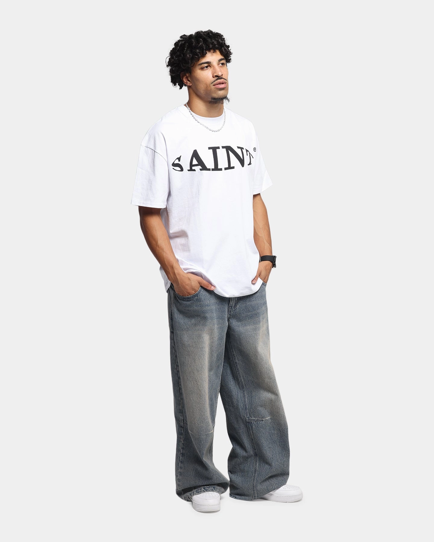 Saint Morta Vision Boxy T-Shirt White Colorfast Material Eco Friendly Material