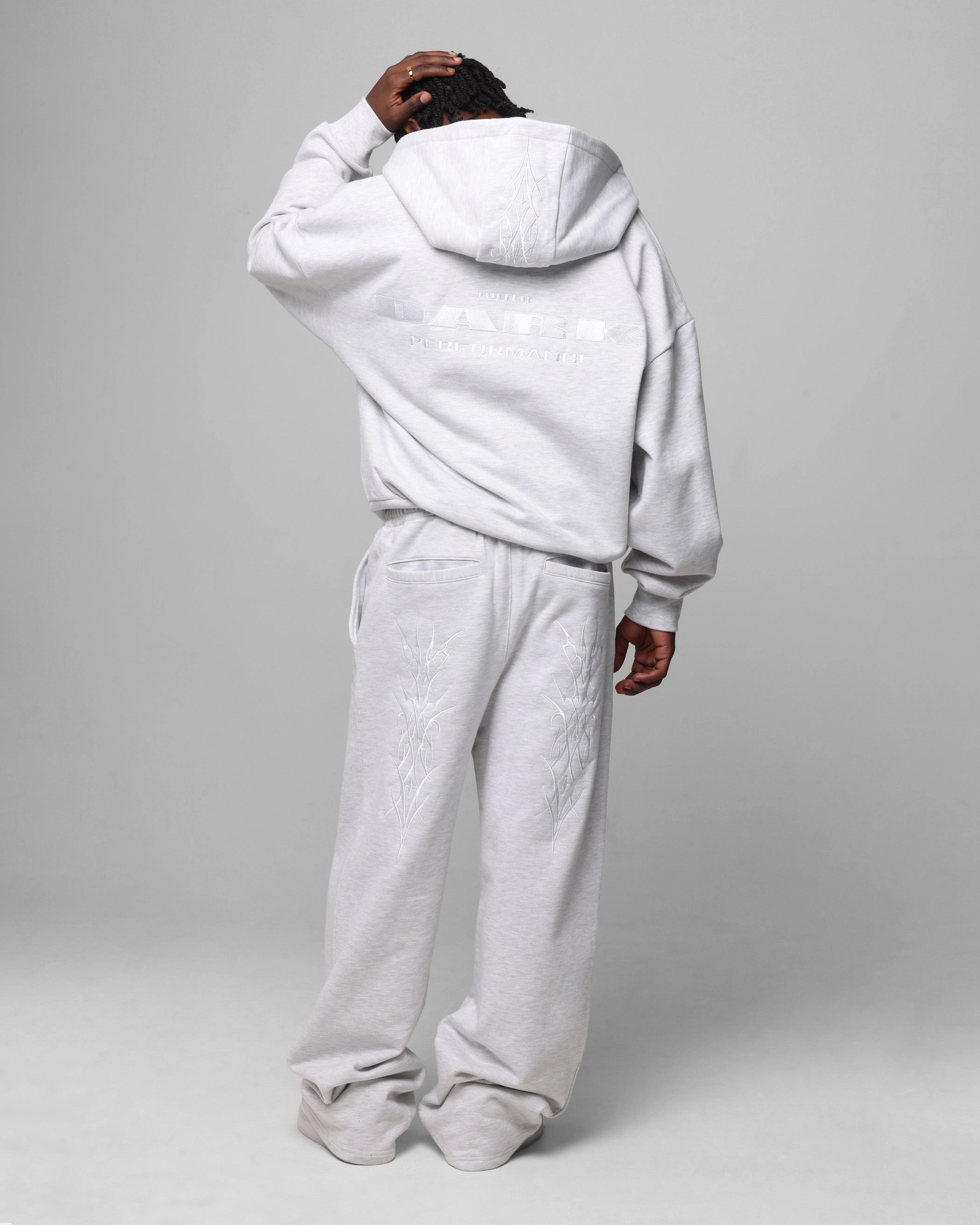 Antibacterial Fiber Blend low end Loiter Blood Born Zip Hoodie Grey Marle