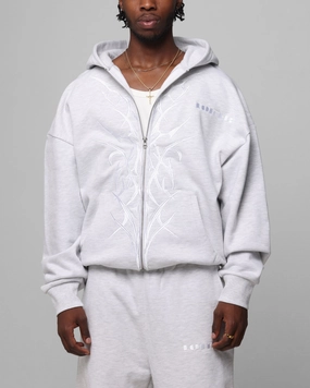 Loiter Blood Born Zip Hoodie Grey Marle Four Way Stretch