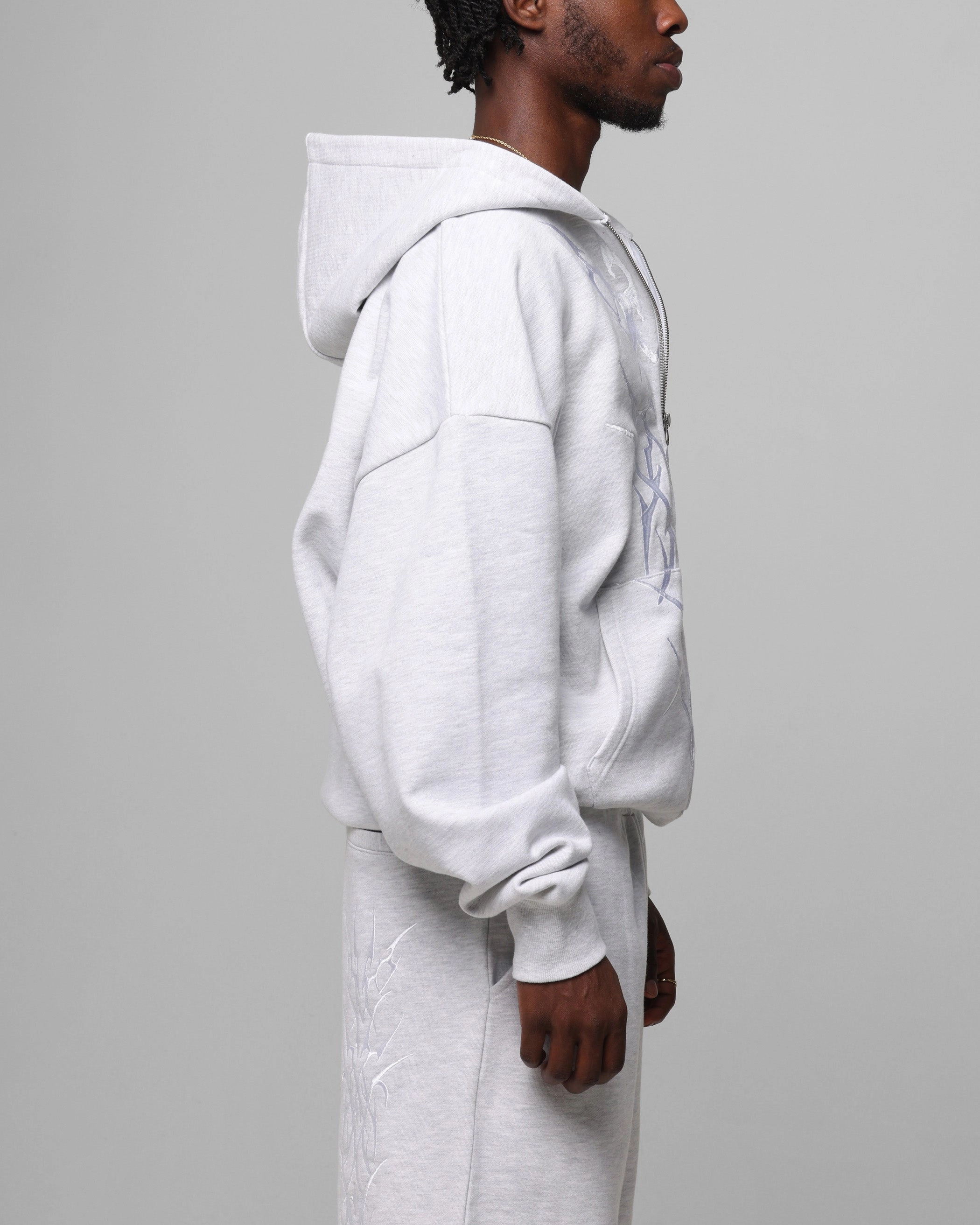Loiter Blood Born Zip Hoodie Grey Marle high safety level Layered construction