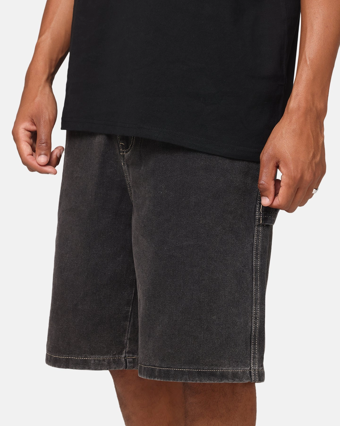 Yarn Dyed Pattern Poolside Wear X-Large Denim Work Shorts Pepper
