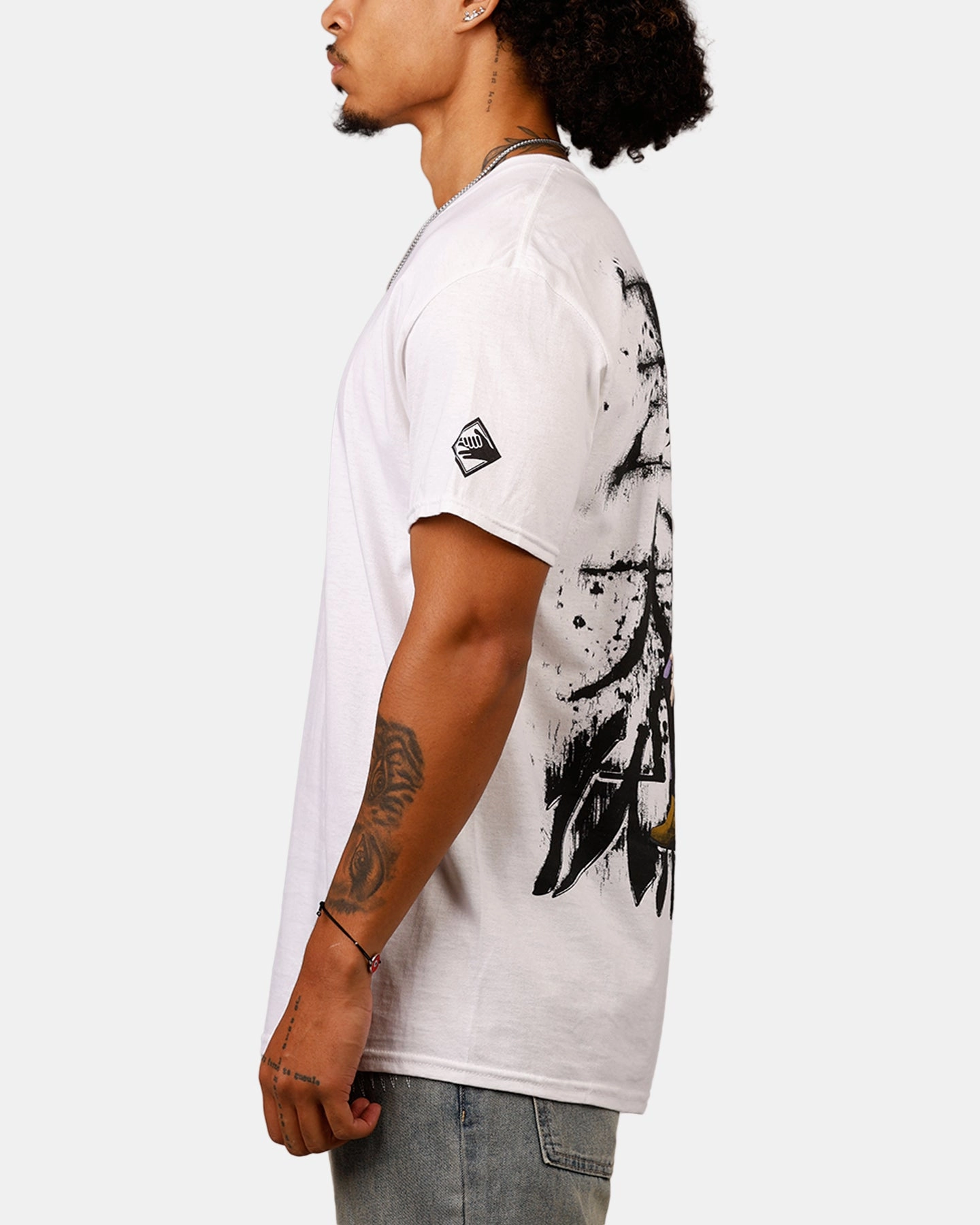Goat Crew X Jujutsu Kaisen Fushiguro T-Shirt White Ribbed Collar Trim Sleep