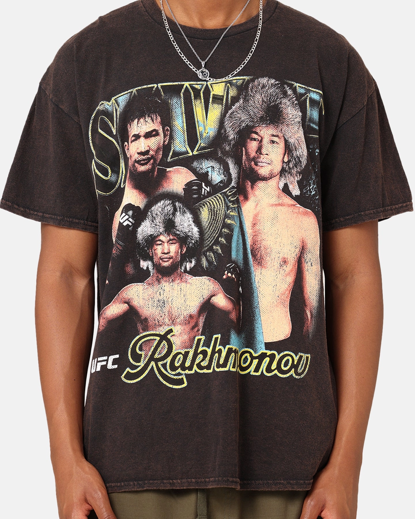vacation wear Classic Wear UFC By Goat Crew Shavkat Rakhmonov Vintage T-Shirt Black Wash