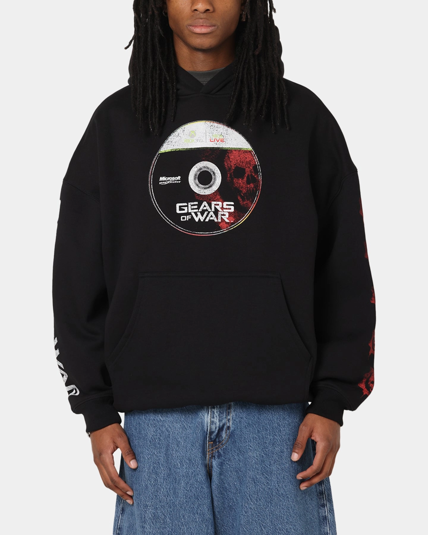 Quick Pullover Design low pressure situation 73 Studio X Gears Of War '08 Gears 2 Disc Premium Hoodie Black