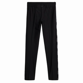 J.Lindeberg Stuart Stripe Golf Pants Black - SS24 Men Comfortable Movement ThermalRegulatingLining