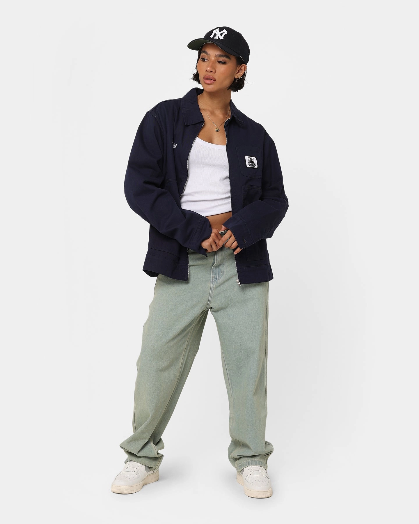 Risk Waterproof Material X-Large Patch Work Jacket Navy