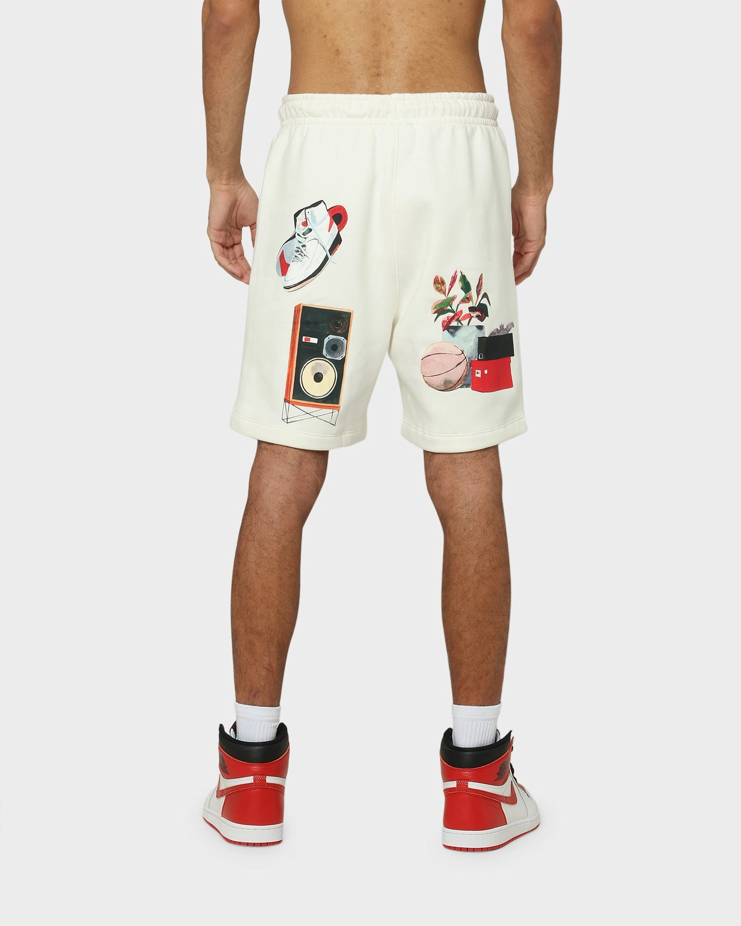 Jordan Flight Artist Series Fleece Shorts Sail/Black/University Red t shirt Functional Fit