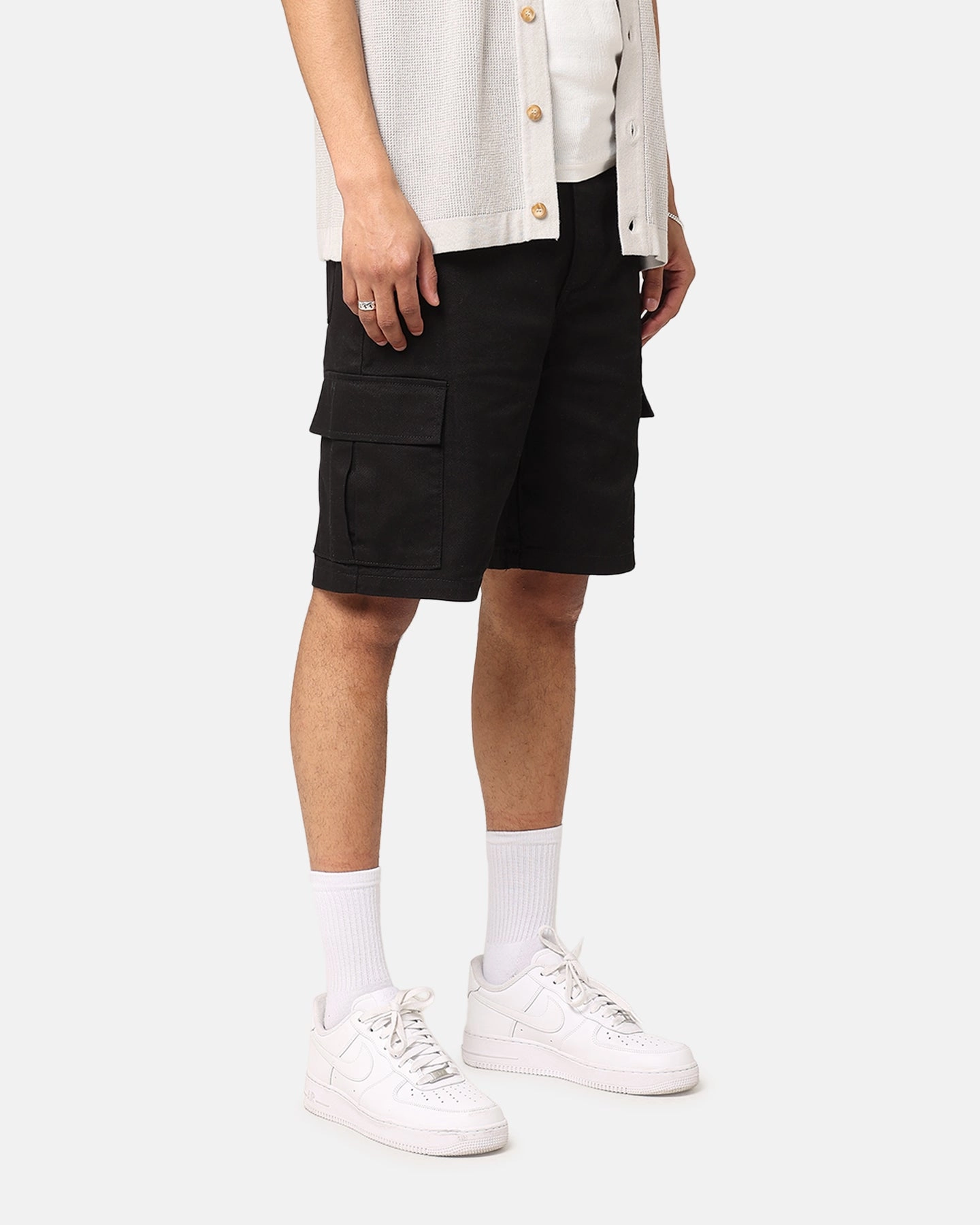 Yarn Dyed Pattern XXIII Jordy Cargo Shorts Black