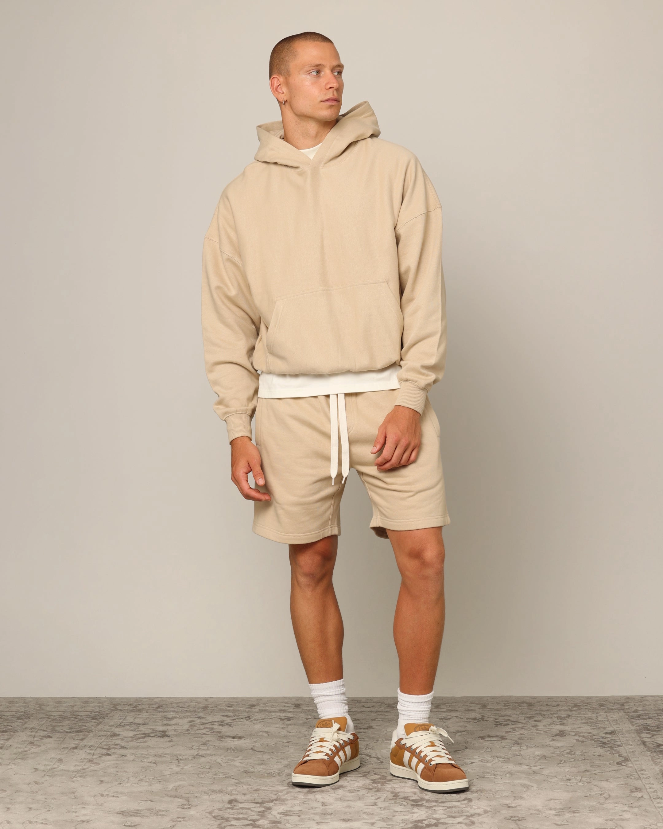 Carr?? Blanc Oversized Hoodie Stone Patch Designer