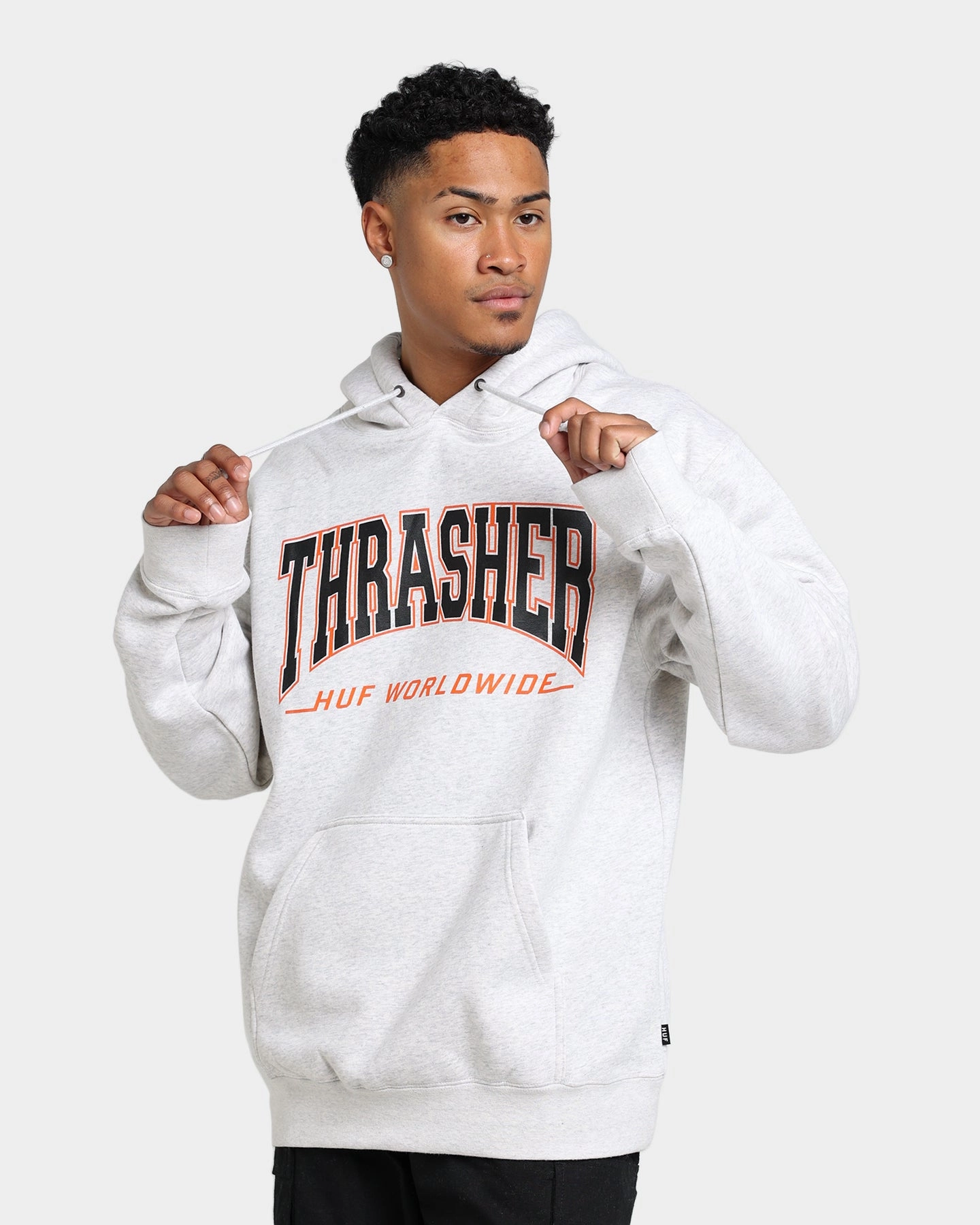 Urban Adventure HUF X Thrasher Bayview Pullover Hoodie Athletic Heather