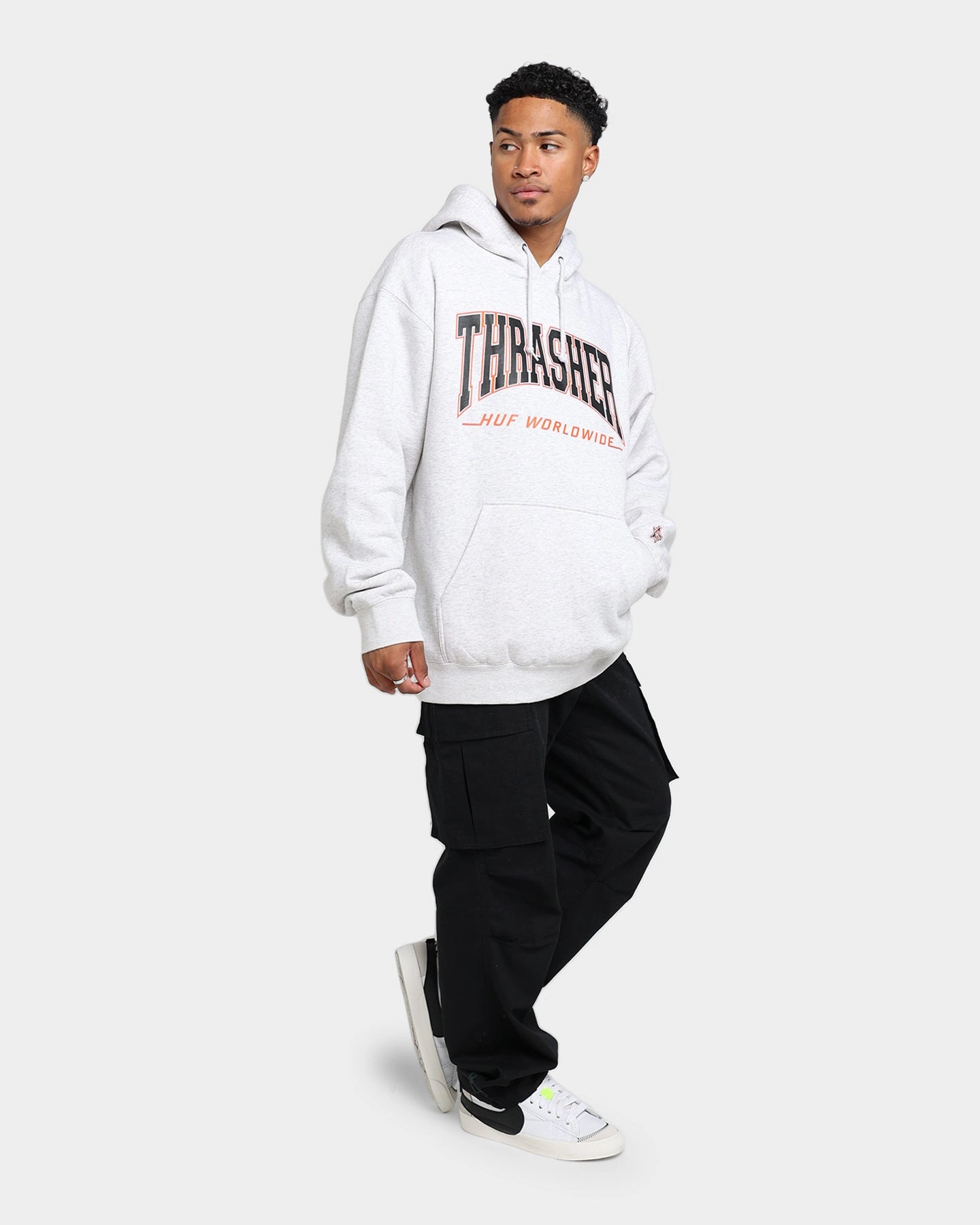Rain Shield Ribbed Cuffs HUF X Thrasher Bayview Pullover Hoodie Athletic Heather