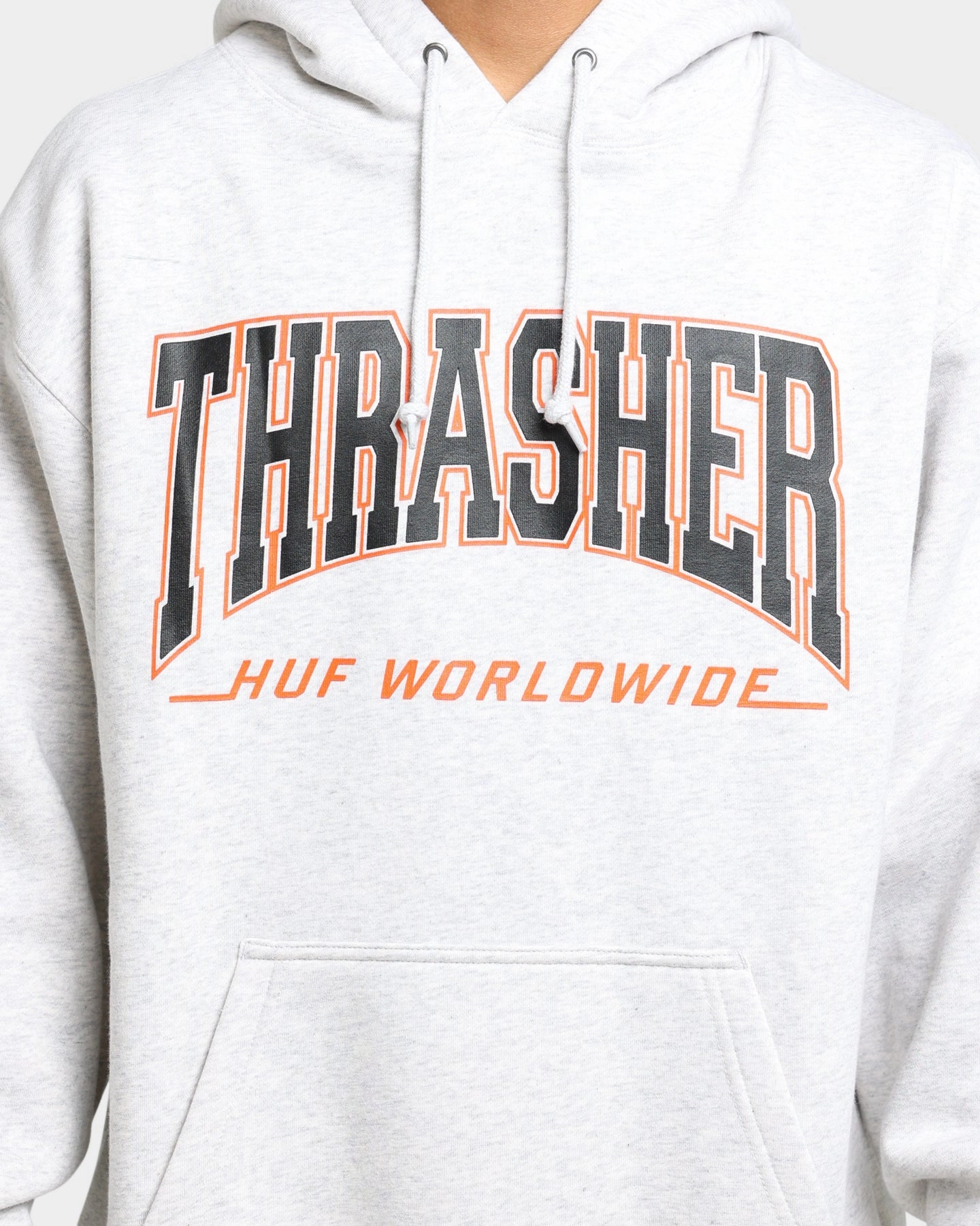 HUF X Thrasher Bayview Pullover Hoodie Athletic Heather Non Restrictive Cut