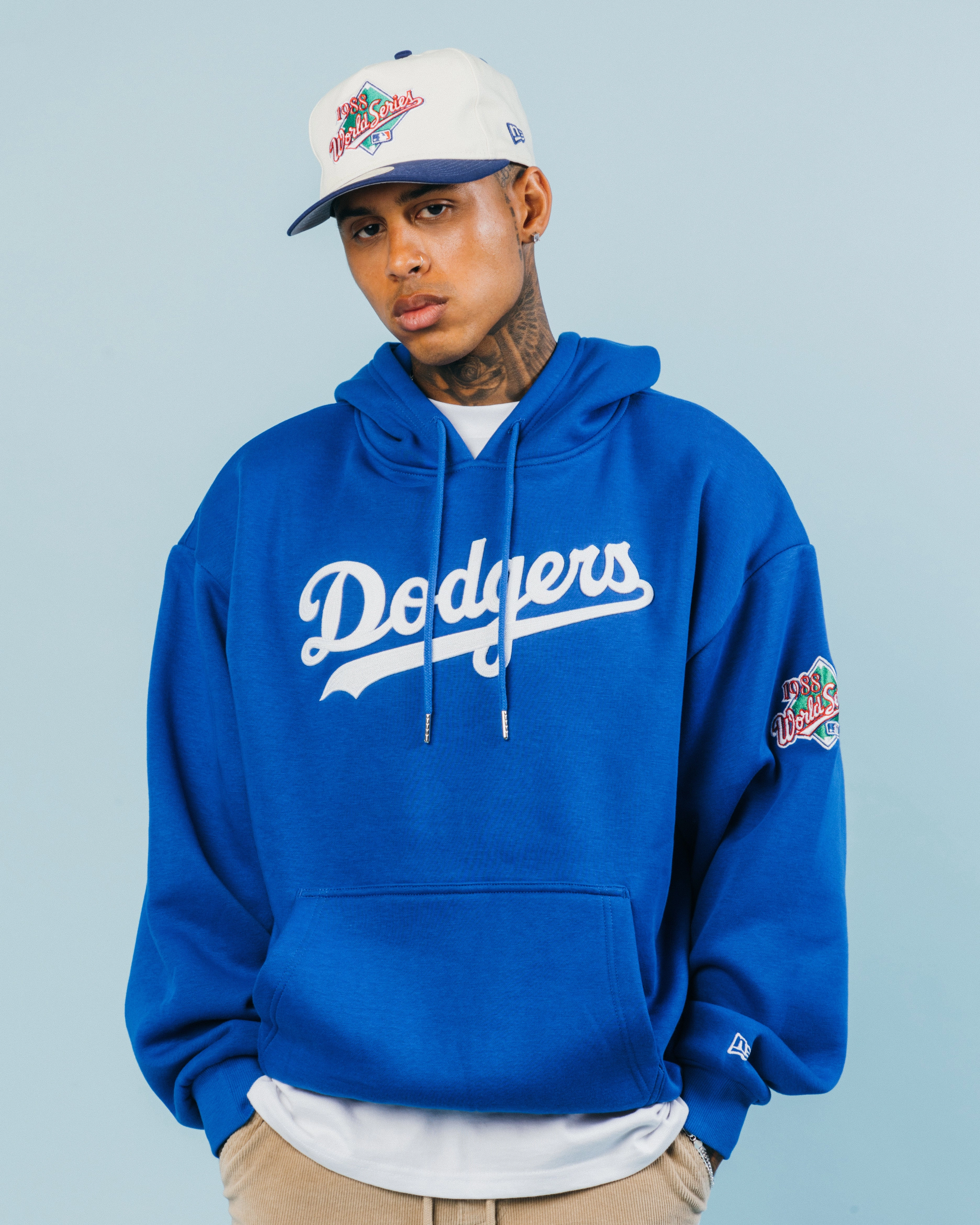 Insulated Comfort Badge New Era Los Angeles Dodgers 'Tropical Punch Script Pack' Oversized Hoodie Bright Royal
