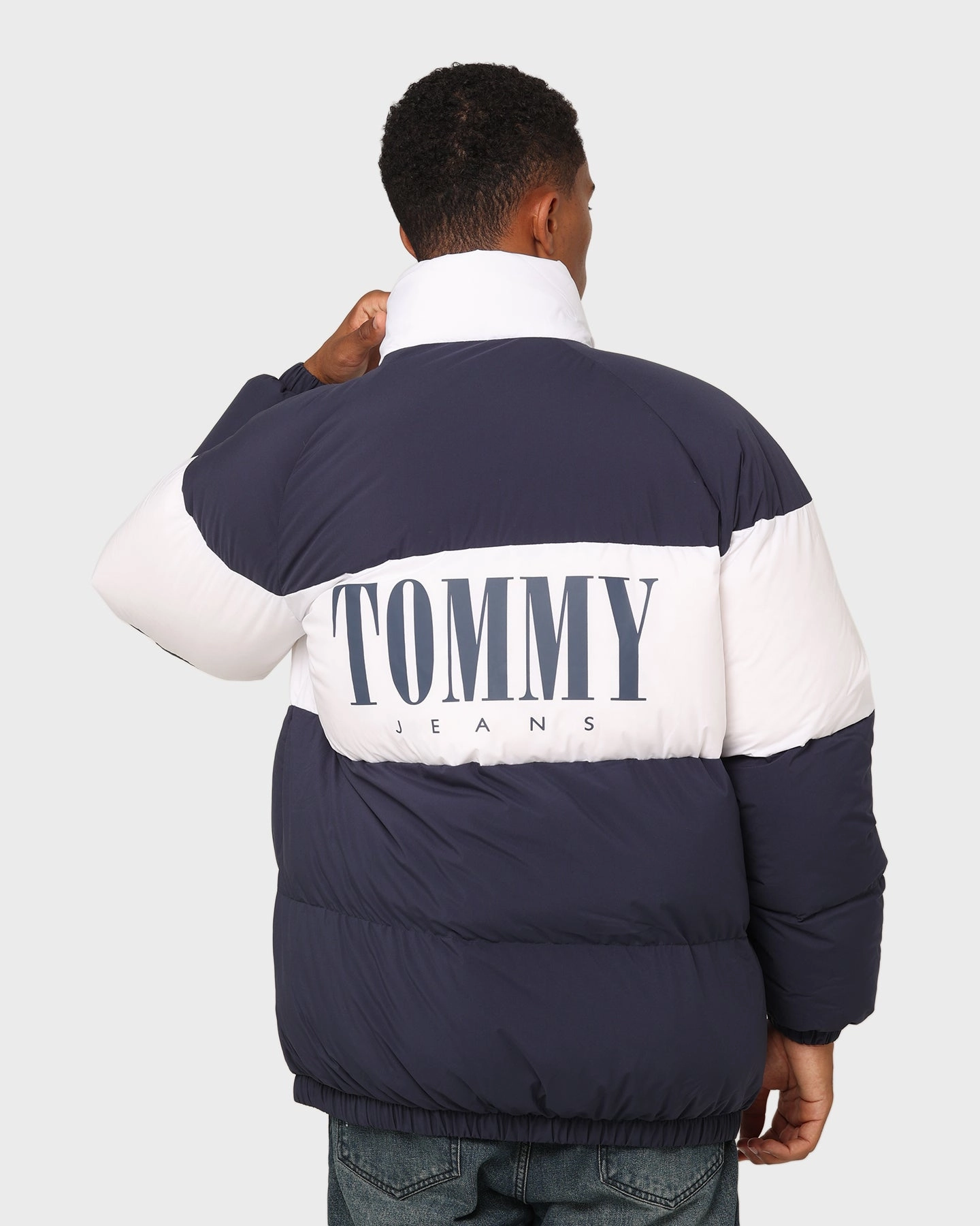 Nano Coated Fabric Tommy Jeans TJM Authentic Serif Puffer Jacket Twilight Navy