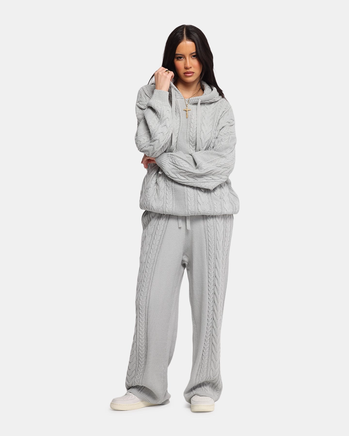 XXIII Lakes Knitted Hoodie Grey Expose