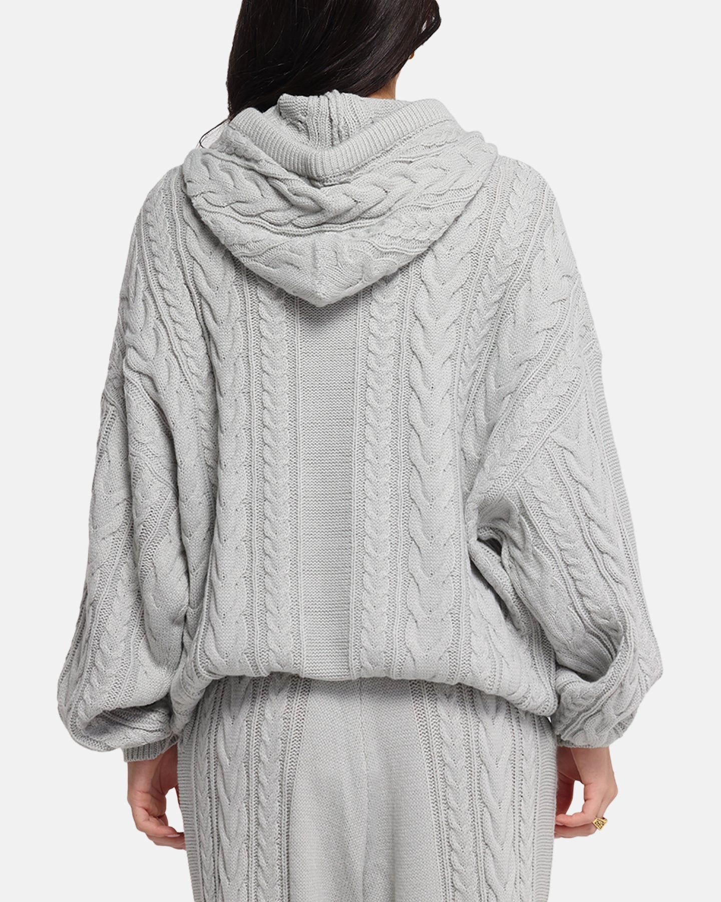 XXIII Lakes Knitted Hoodie Grey Anti-pilling