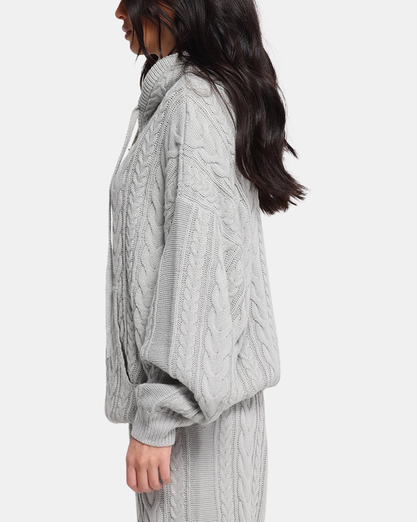 Non Bulky Design High-Tech Fabric XXIII Lakes Knitted Hoodie Grey