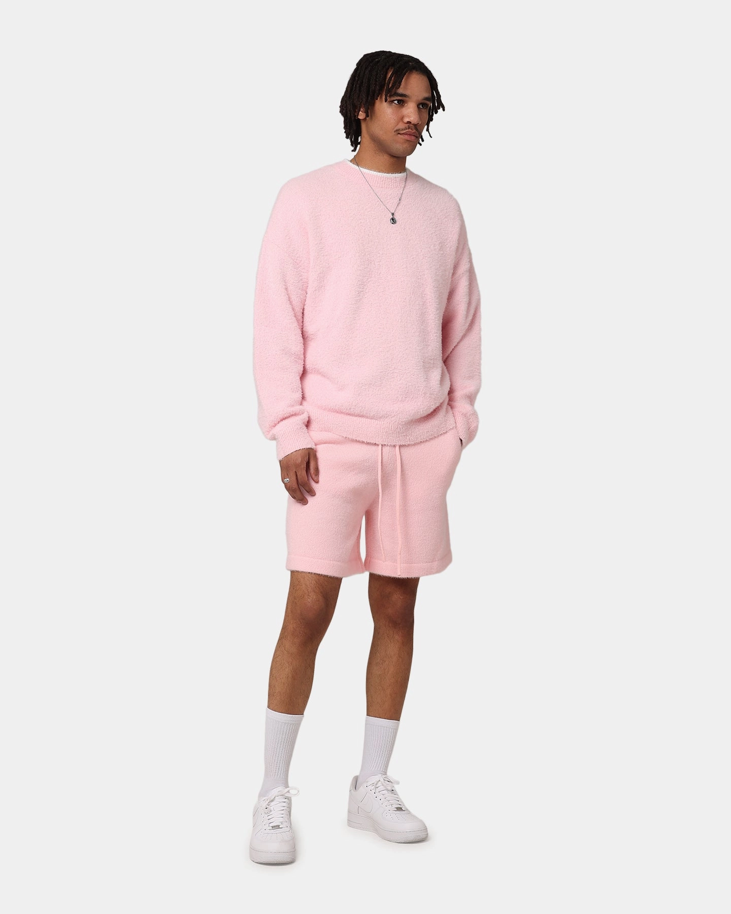 Playful Prints Effortless Look XXIII Fluffy Knit Shorts Pink