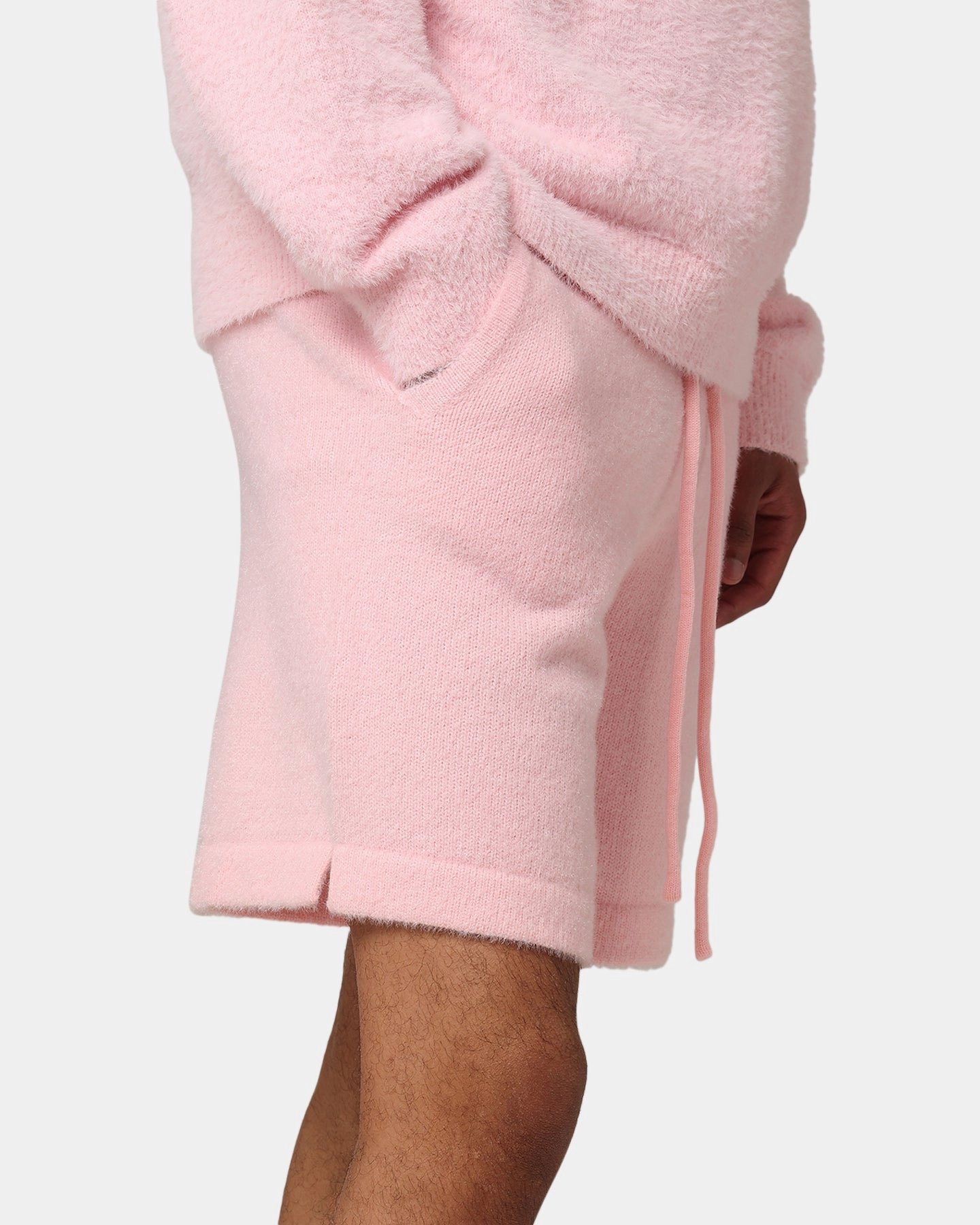XXIII Fluffy Knit Shorts Pink Flame Retardant Coating