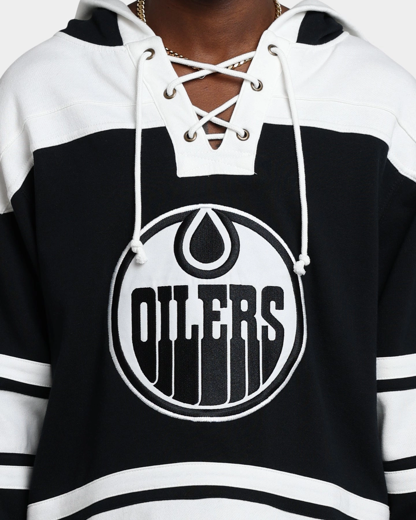 Faux Fur 47 Brand Edmonton Oilers Superior Lacer Hoodie Jet Black