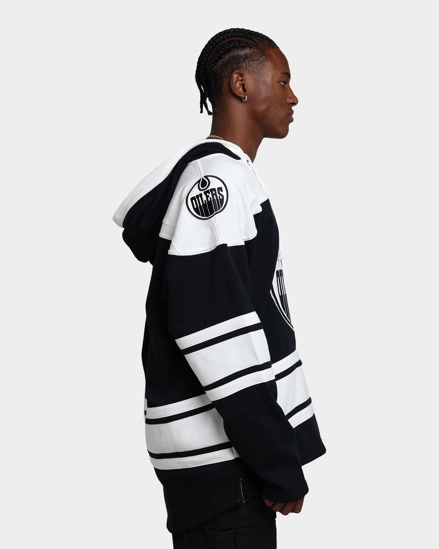 47 Brand Edmonton Oilers Superior Lacer Hoodie Jet Black Detachable Hood