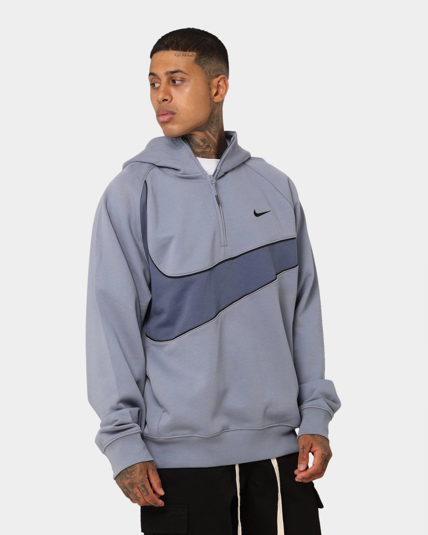 Nike Swoosh Fleece Half Zip Hoodie Ashen Slate Outerwear Fashionable