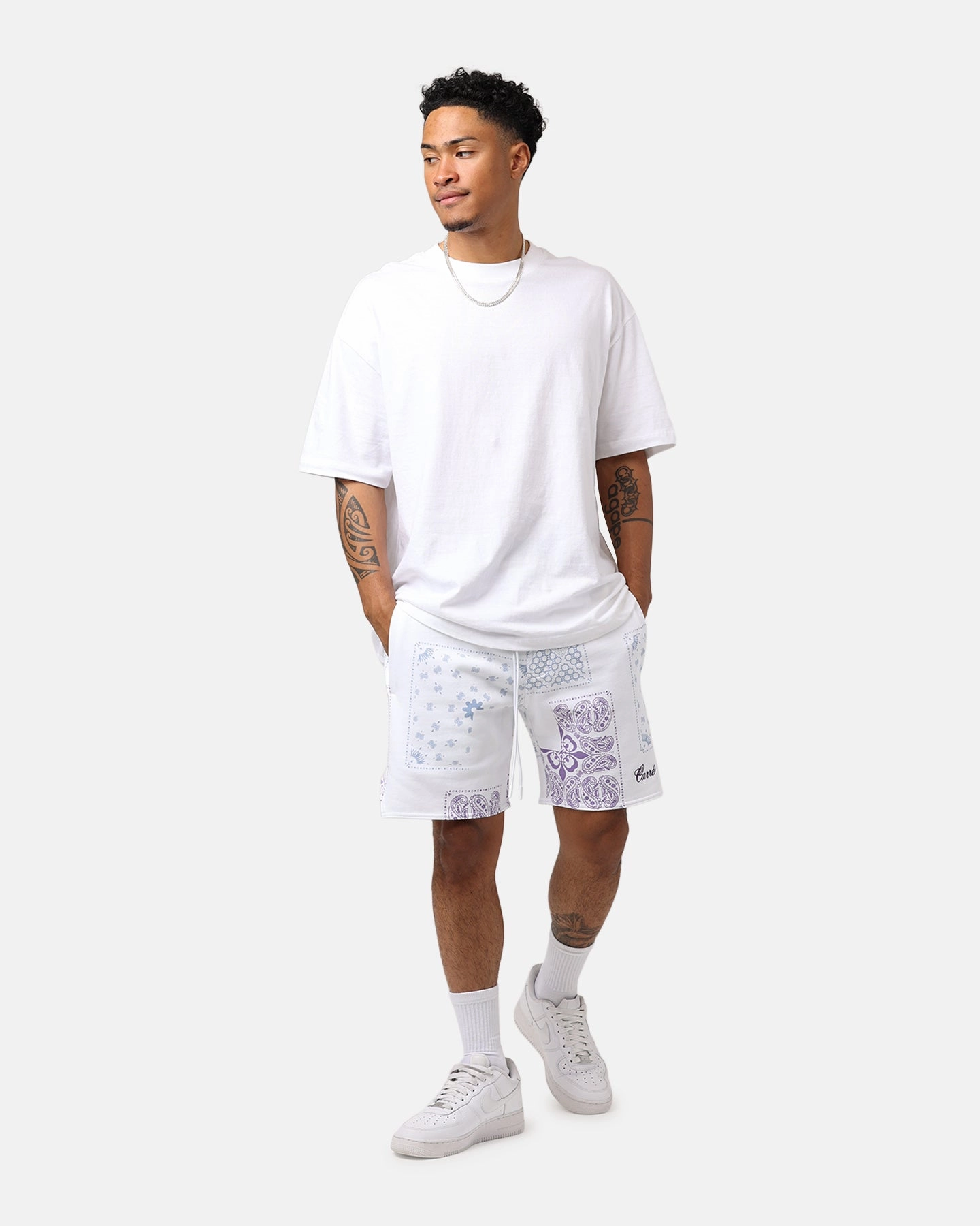 Versatile Layering Capability Ultra Soft Waistband Carr?? Fragment Paisley Shorts White