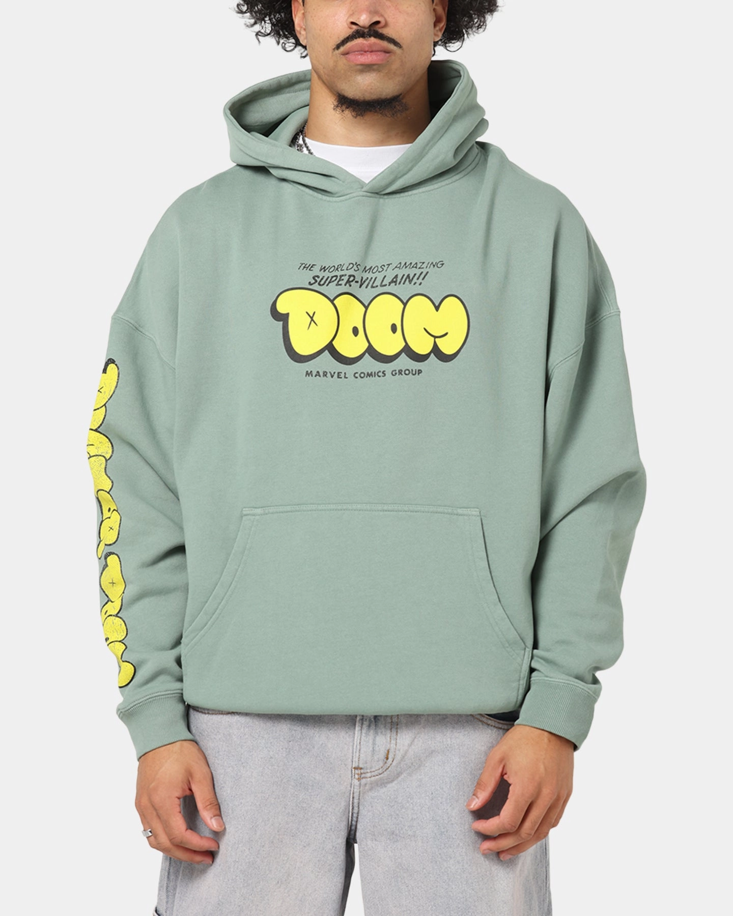 73 Studio Marvel Fantastic Four Doctor Doom Villain Hoodie Washed Green Mountain Ready